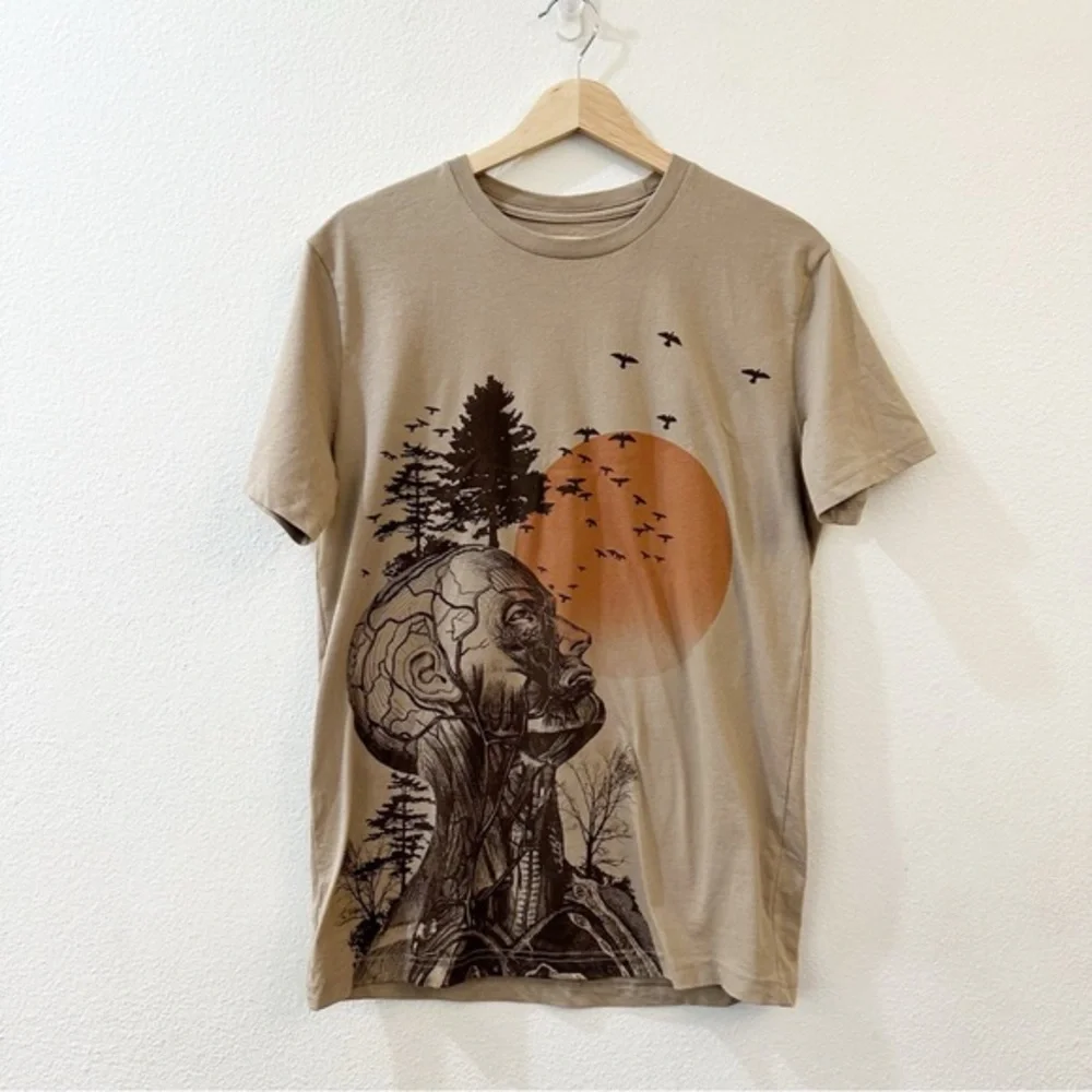 Junk Food Men's The‎ Hangover Alan Human Tree Dark Khaki Tee  Shirt Size Small